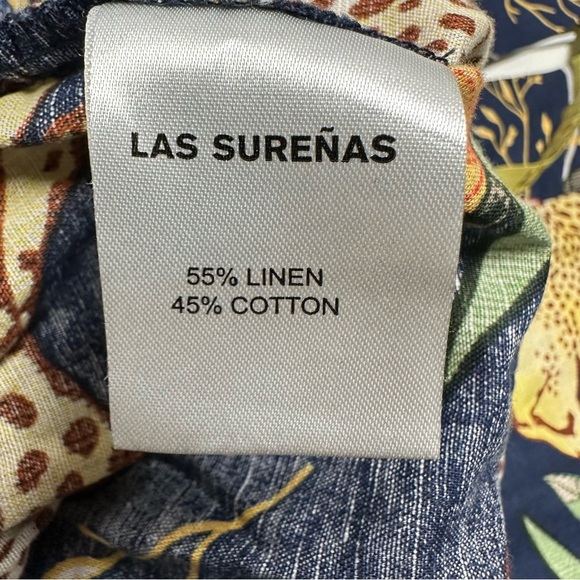 Las sureñas Floral Leopard Print Wide-Leg Pants size S stretch waist - Picture 7 of 9